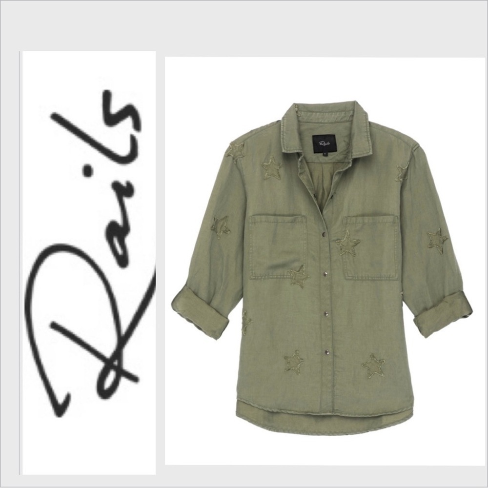 Rails Marcel Button Up embroidered stars shirt S - Picture 3 of 10